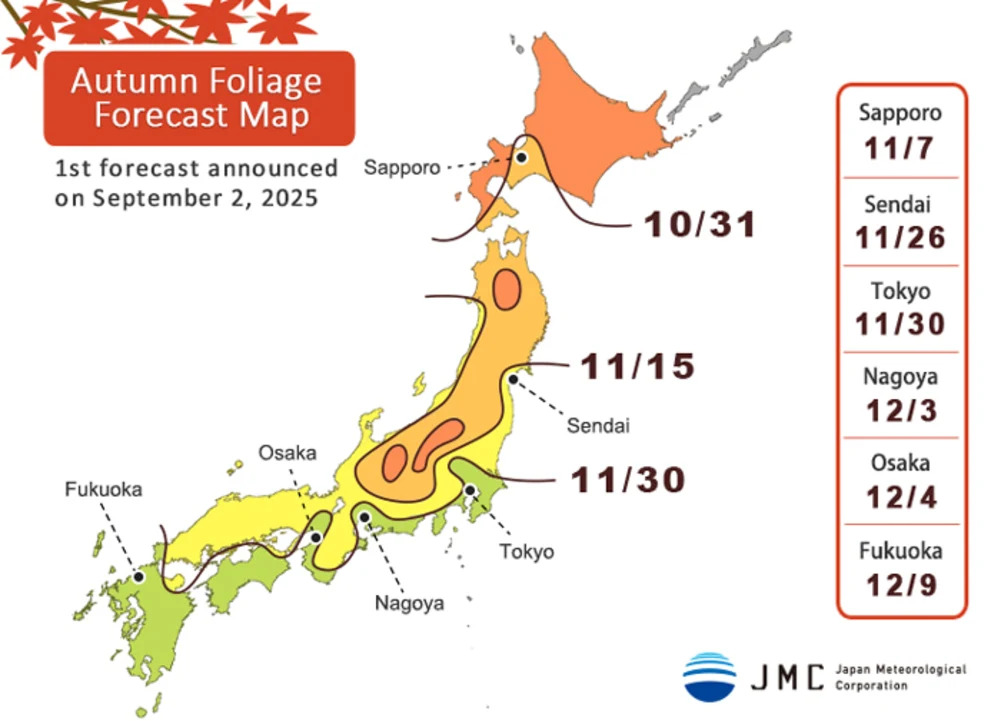 Autum Foliage Forecast Map